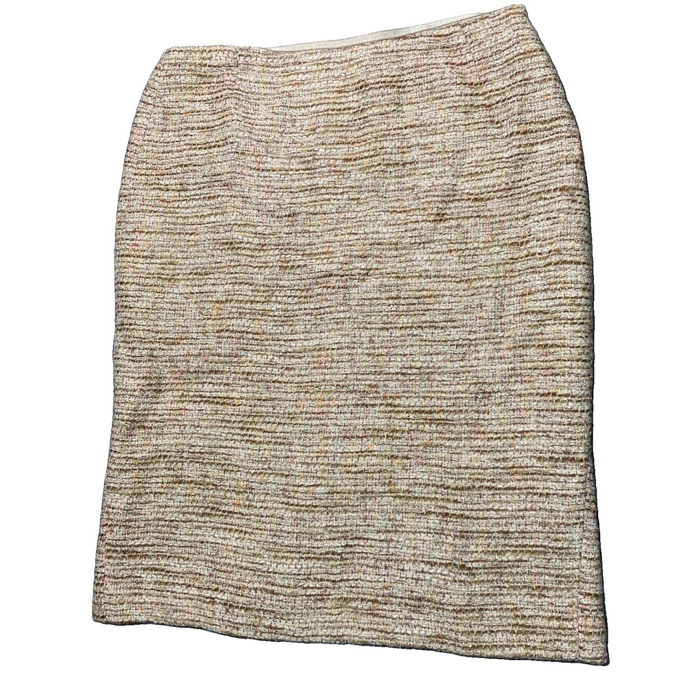 Lafayette 148 Multicolor Wool Blend Tweed Straight Pencil Skirt, Sz 10